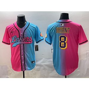 NBA Lakers 8 Kobe Bryant Blue Pink Split Baseball Vapor Limited Men Jersey