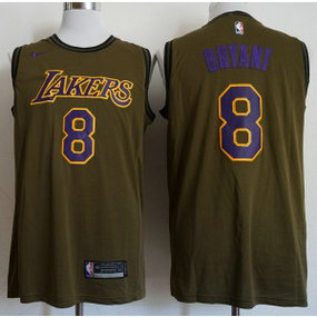 NBA Lakers 8 Kobe Bryant Olive Nike Swingman Men Jersey