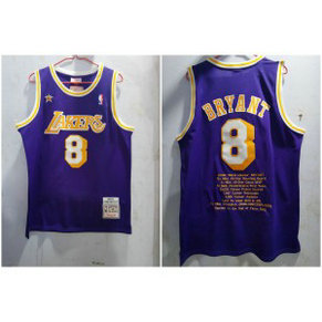 NBA Lakers 8 Kobe Bryant Purple 1996-97 Hardwood Classics Men Jersey