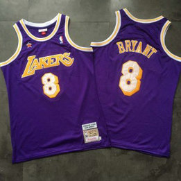 NBA Lakers 8 Kobe Bryant Purple 1998 Hardwood Classics Men Jersey