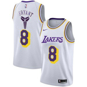 NBA Lakers 8 Kobe Bryant White Nike Men Jersey