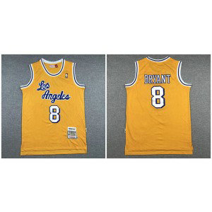 NBA Lakers 8 Kobe Bryant Yellow 1996-97 Hardwood Classics Men Jersey 1