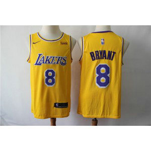 NBA Lakers 8 Kobe Bryant Yellow 2019 Nike Men Jersey