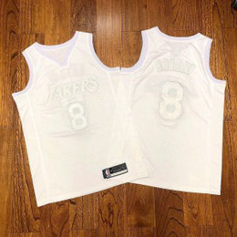 NBA Lakers 8 kobe Triple White AF-100 Men Jersey