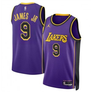 NBA Lakers 9 Bronny James Jr. Purple Jordan Men Jersey