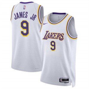 NBA Lakers 9 Bronny James Jr. White Nike Men Jersey