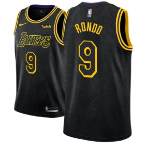 NBA Lakers 9 Rajon Rondo Black City Edition Men Jersey