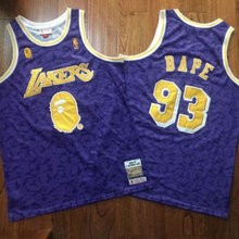 NBA Lakers 93 Bape Purple 1996-97 Hardwood Classics Men Jersey
