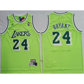 NBA Lakers Bape 24 Kobe Bryant Green Hardwood Classics Mesh Men Jersey