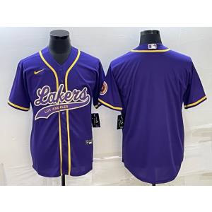 NBA Lakers Blank Purple Baseball Men Jersey