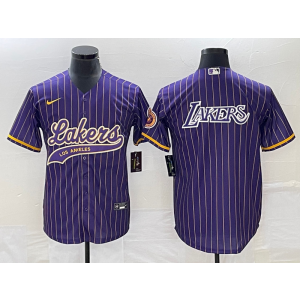 NBA Lakers Blank Purple Baseball Nike Men Jersey
