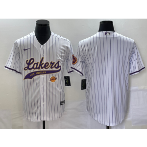NBA Lakers Blank White Baseball Nike Men Jersey