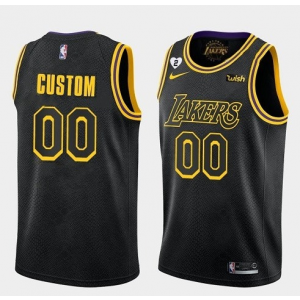 NBA Lakers Customized With Gigi Patch Black Men Jersey
