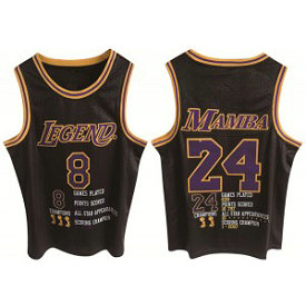 NBA Lakers Front 8 Back 24 Kobe Bryant Black Print Basketball Men Jersey