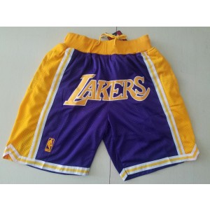 NBA Lakers Purple Throwback Mesh Shorts