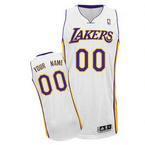 NBA Lakers White Customized Men Jersey
