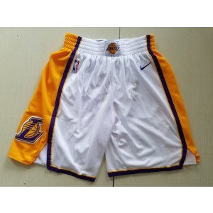 NBA Lakers White Nike Authentic Shorts