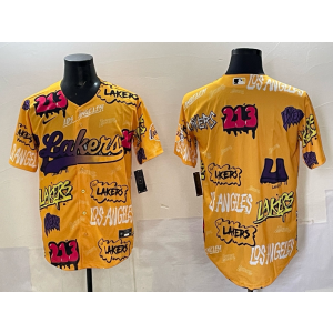 NBA Lakers Yellow Fashional Baseball Vapor Limited Men Jersey