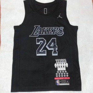 NBA Lakers24 Kobe Bryant Black Jordan Men Jersey