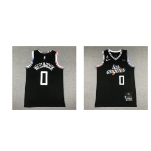 NBA Los Angeles Clippers 0 Westerbrook Black Nike Men Jersey