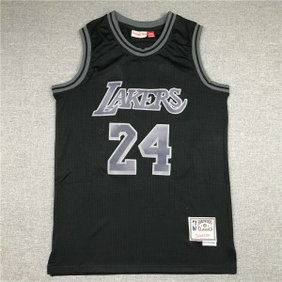 NBA Los Angeles Lakers 24 Kobe Black Throwback Men Jersey