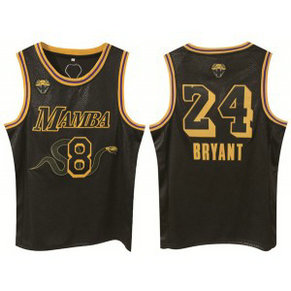 NBA Los Angeles Lakers Front 8 Back 24 Kobe Bryant Black Print Men Jersey