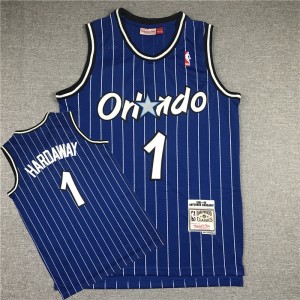 NBA Magic 1 Anfernee Hardaway Blue Throwback Men Jersey