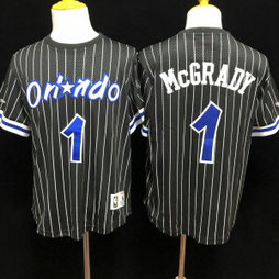 NBA Magic 1 Tracy McGrady Black Short Sleeve Men Jersey