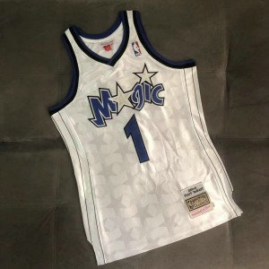 NBA Magic 1 Tracy McGrady White Throwback Men Jersey