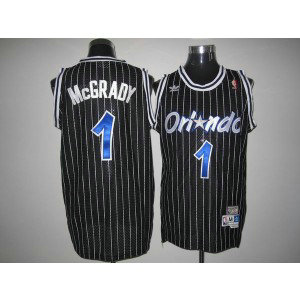 NBA Magic 1 Tracy Mcgrady Black Throwback Men Jersey