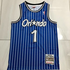 NBA Magic 1 Tracy Mcgrady Blue Throwback Men Jersey