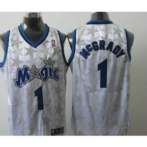 NBA Magic 1 Tracy Mcgrady White Star Limited Edition Men Jersey