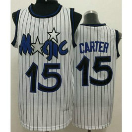 NBA Magic 15 Vince Carter White Throwback Men Jersey