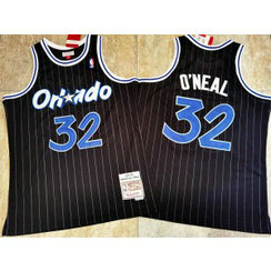 NBA Magic 32 Shaquille O'Neal Black 1994-95 Hardwood Classics Men Jersey