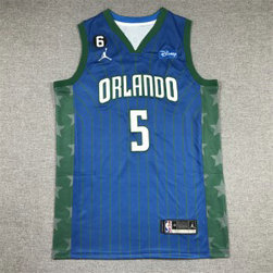 NBA Magic 5 Paolo Banchero Blue Jordan Men Jersey