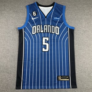 NBA Magic 5 Paolo Banchero Blue Stripe Nike Men Jersey