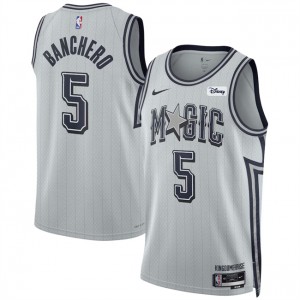 NBA Magic 5 Paolo Banchero Silver 2024-25 City Edition Nike Men Jersey