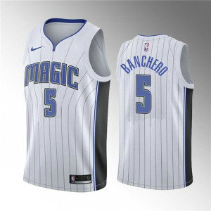 NBA Magic 5 Paolo Banchero White 2022 Draft Basketball Nike Men Jersey