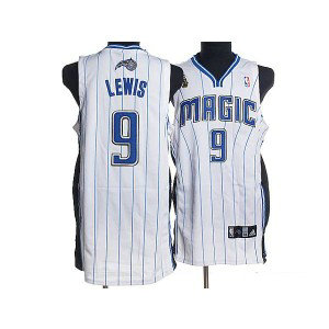 NBA Magic 9 Rashard Lewis White Men Jersey