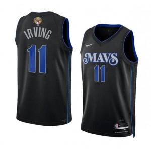 NBA Mavericks 11 Kyrie Irving Black 2024 Finals City Edition Nike Men Jersey