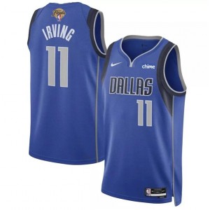 NBA Mavericks 11 Kyrie Irving Blue 2024 Finals Nike Men Jersey