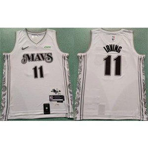 NBA Mavericks 11 Kyrie Irving White 2024 City Edition Nike Men Jersey