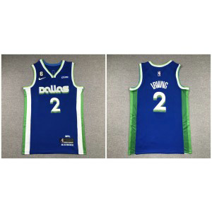 NBA Mavericks 2 Kyrie Irving Blue City Nike Men Jersey 1