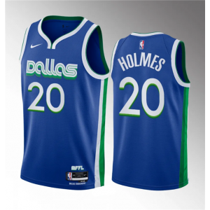NBA Mavericks 20 Richaun Holmes Blue 2023 Draft City Edition Nike Men Jersey