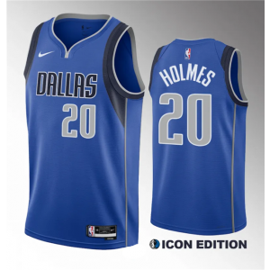 NBA Mavericks 20 Richaun Holmes Blue 2023 Draft Icon Edition Nike Men Jersey