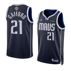 NBA Mavericks 21 Daniel Gafford Navy 2024 Finals Jordan Men Jersey