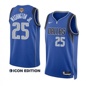 NBA Mavericks 25 P.J. Washington Jr. Blue 2024 Finals Nike Men Jersey