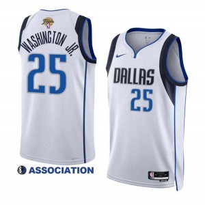 NBA Mavericks 25 P.J. Washington Jr. White 2024 Finals Nike Men Jersey