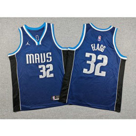 NBA Mavericks 32 Cooper Flagg Navy Jordan Youth Jersey