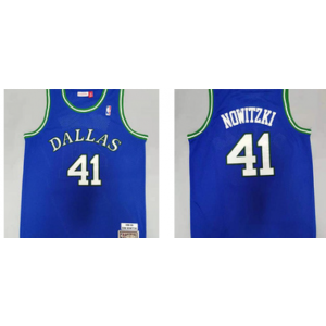 NBA Mavericks 41 Dirk Nowitzki Baby Blue Men Jersey